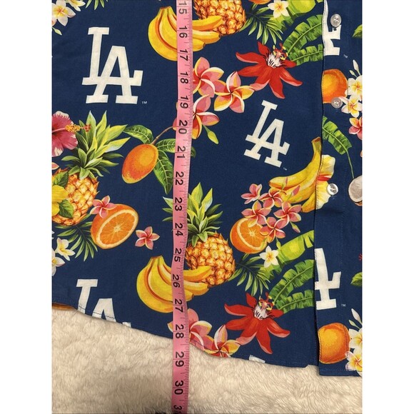 Los Angeles Dodgers MLB Hawaiian Floral Fruits Logo Shirt Men's Size Large - Picture 14 of 16